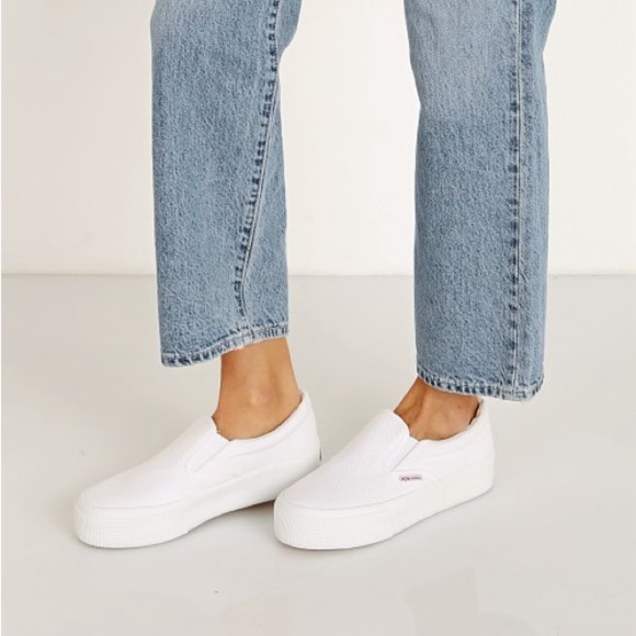 Superga cream 2306 Cotu slip-on platform sneaker - size 8 (38) NWT - Picture 3 of 5